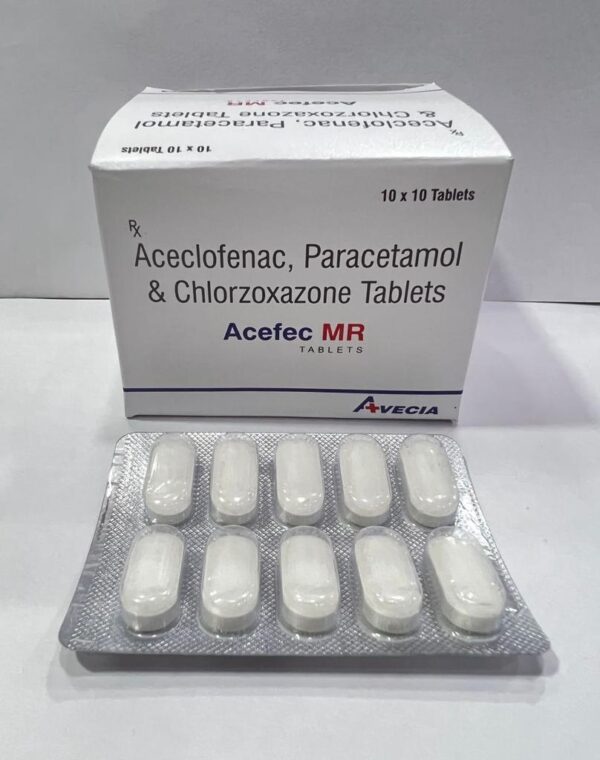 Aceclofenac 100mg + Paracetamol 325mg + Chlorzoxazone 250mg