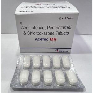 Aceclofenac 100mg + Paracetamol 325mg +Chlorzoxazone 250mg Tab.