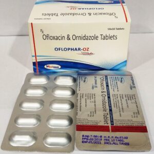 Ofloxacin 200mg + Ornidazole 500mg Tab.